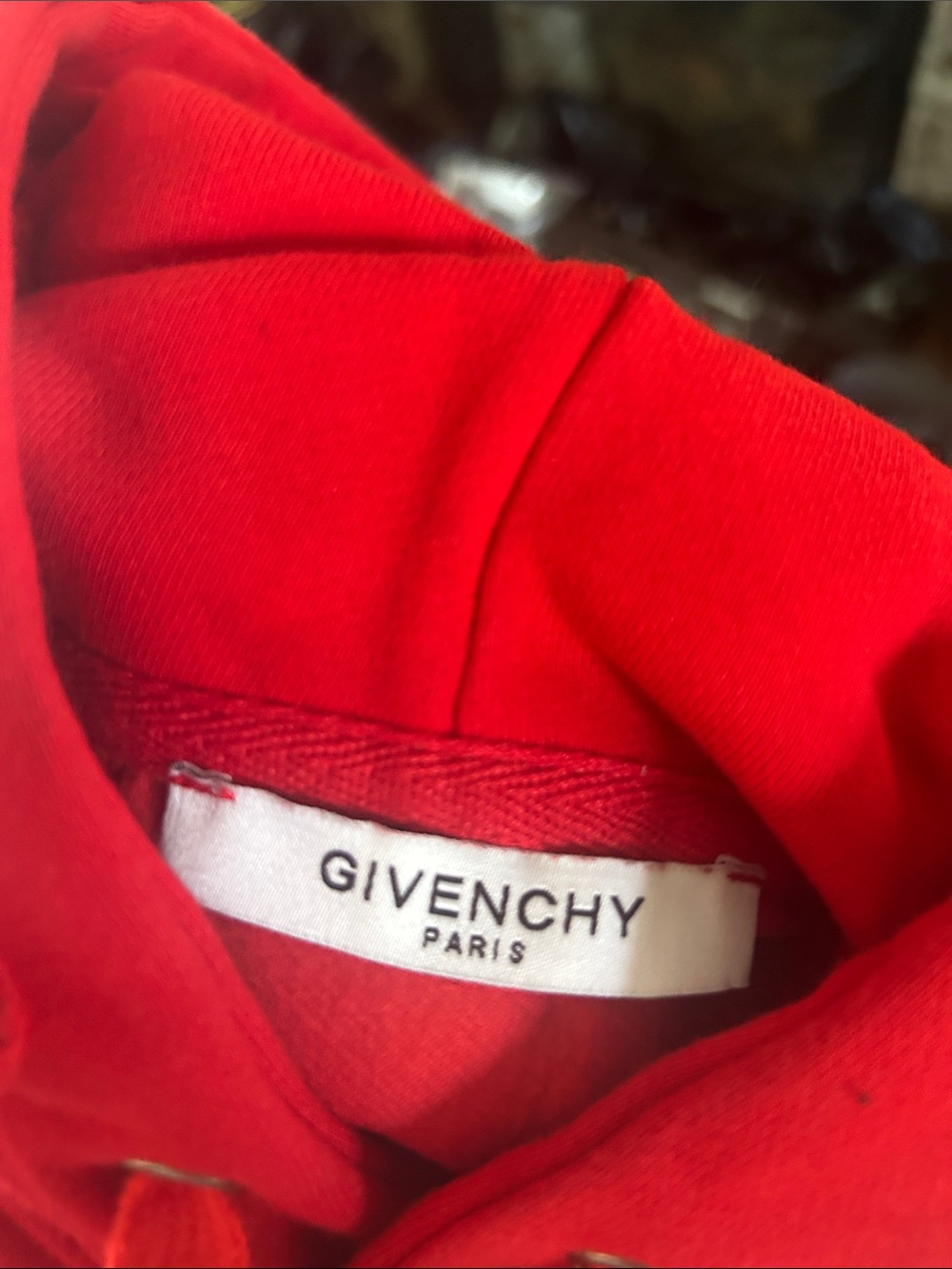 Givenchy Red Distressed Logo Hoodie - Picture 2 of 3